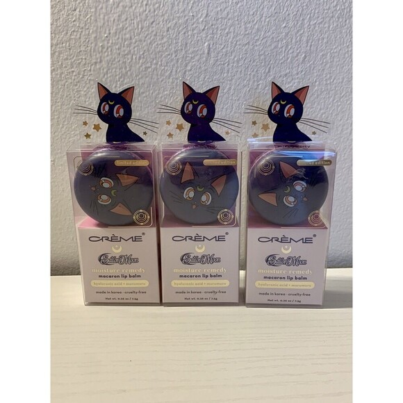 3X THE CREME SHOP X SAILOR MOON -LUNA MACARON LIP BALM New Moisturizing Berry - Picture 3 of 8